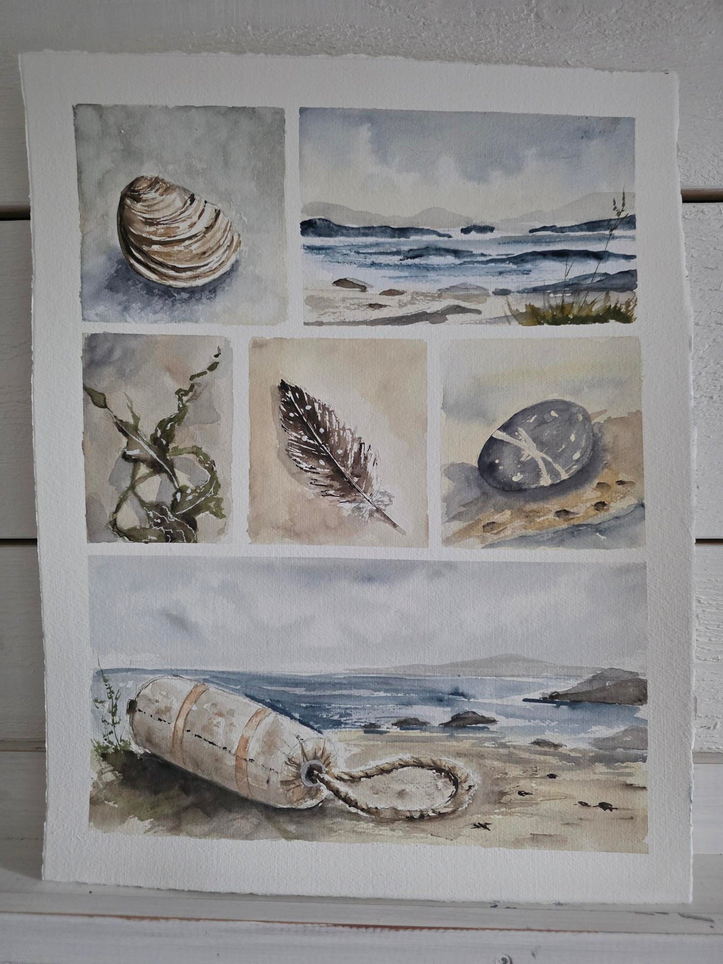 Akvarellkurs- Heldag- 16 aug- Strandfynd
