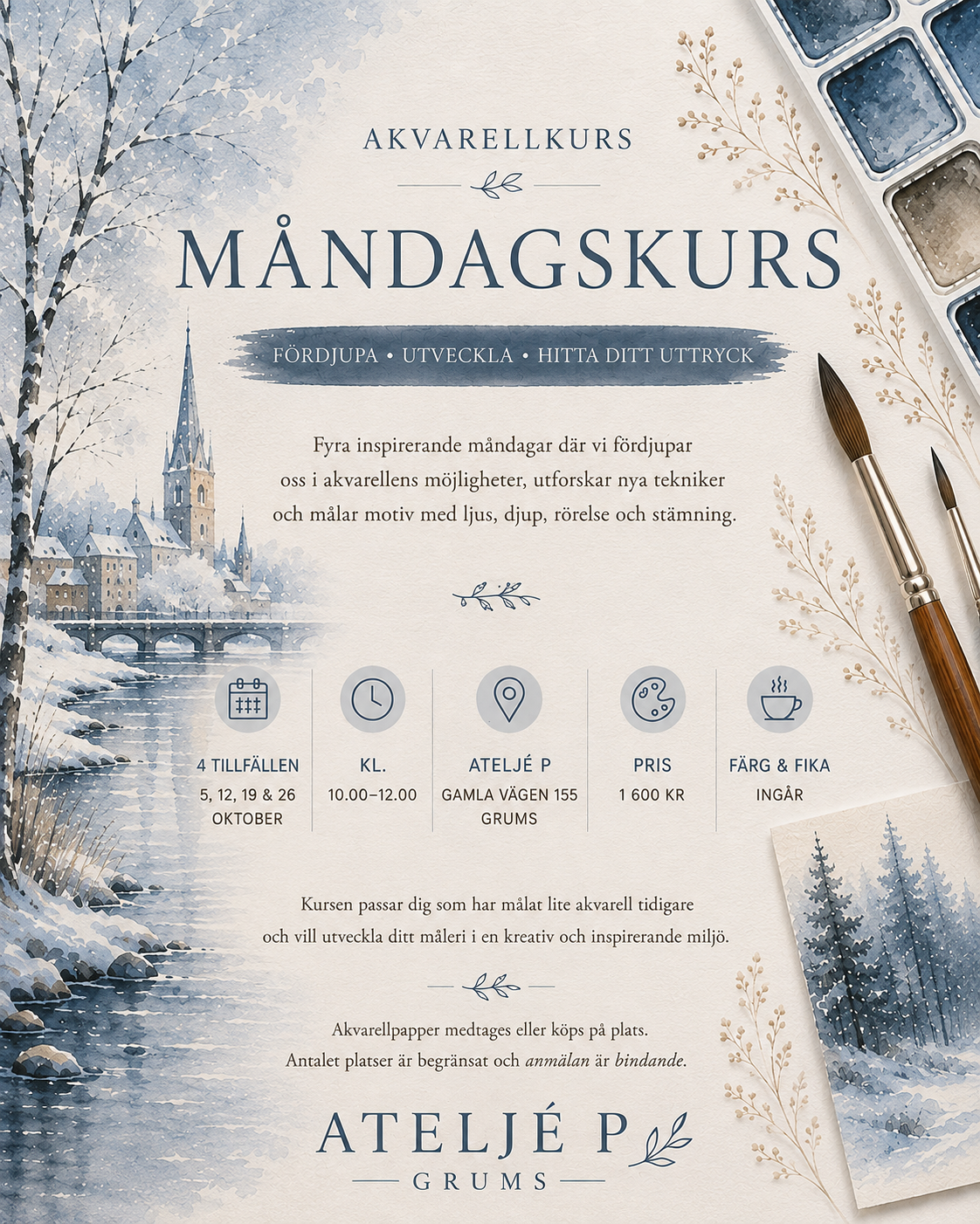 Måndagskurs dagtid Start 5 oktober