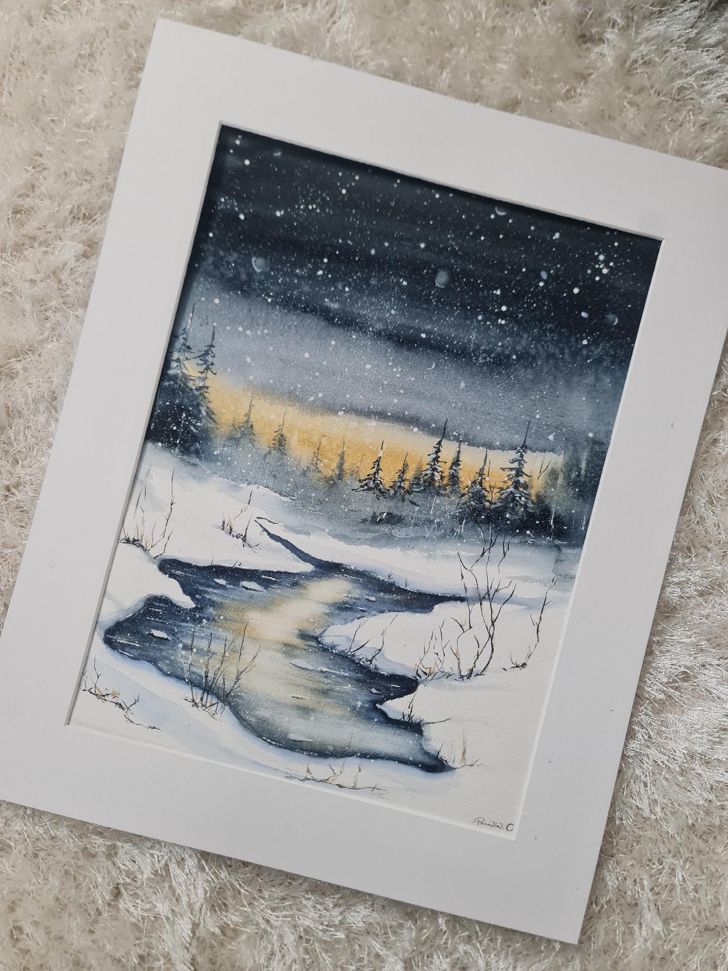 Luminous Snowfall 30x40 cm