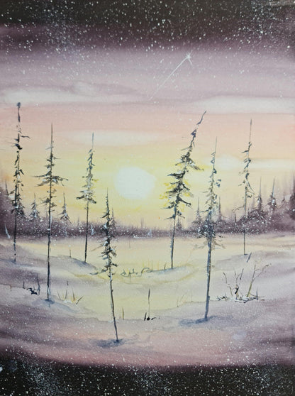 Golden Glow in the Frost- 30x40 cm