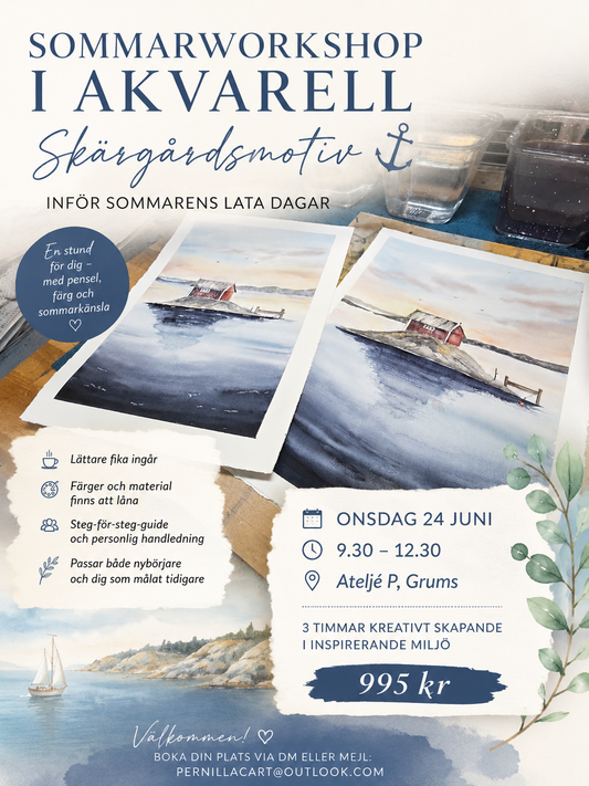 Akvarellkurs- Skärgårdsmotiv 24 juni