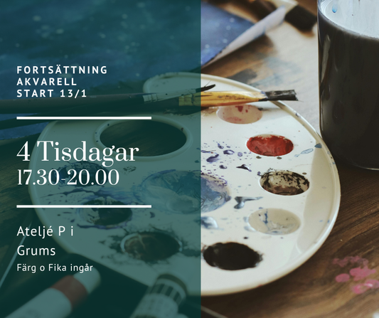 KVÄLLSKURS Akvarell 4 tillfällen v 3-6
