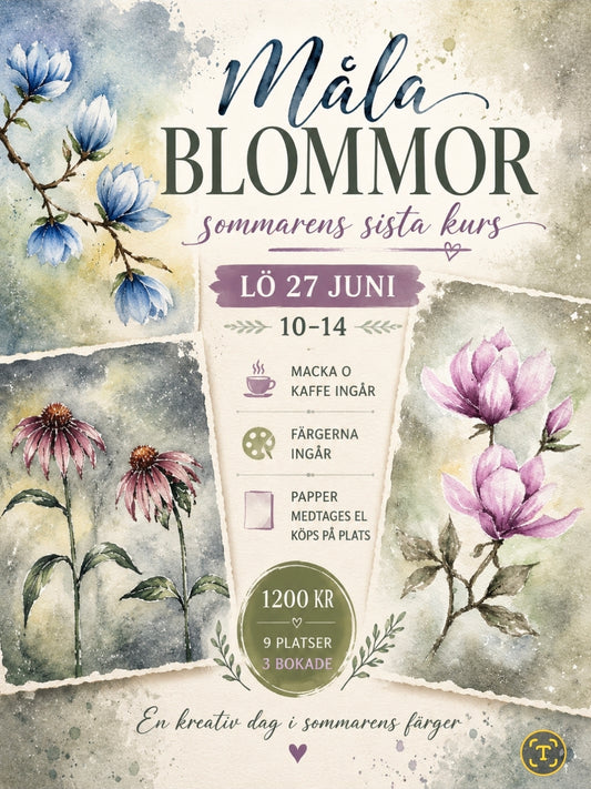 Akvarellkurs- Måla blommor 27/6