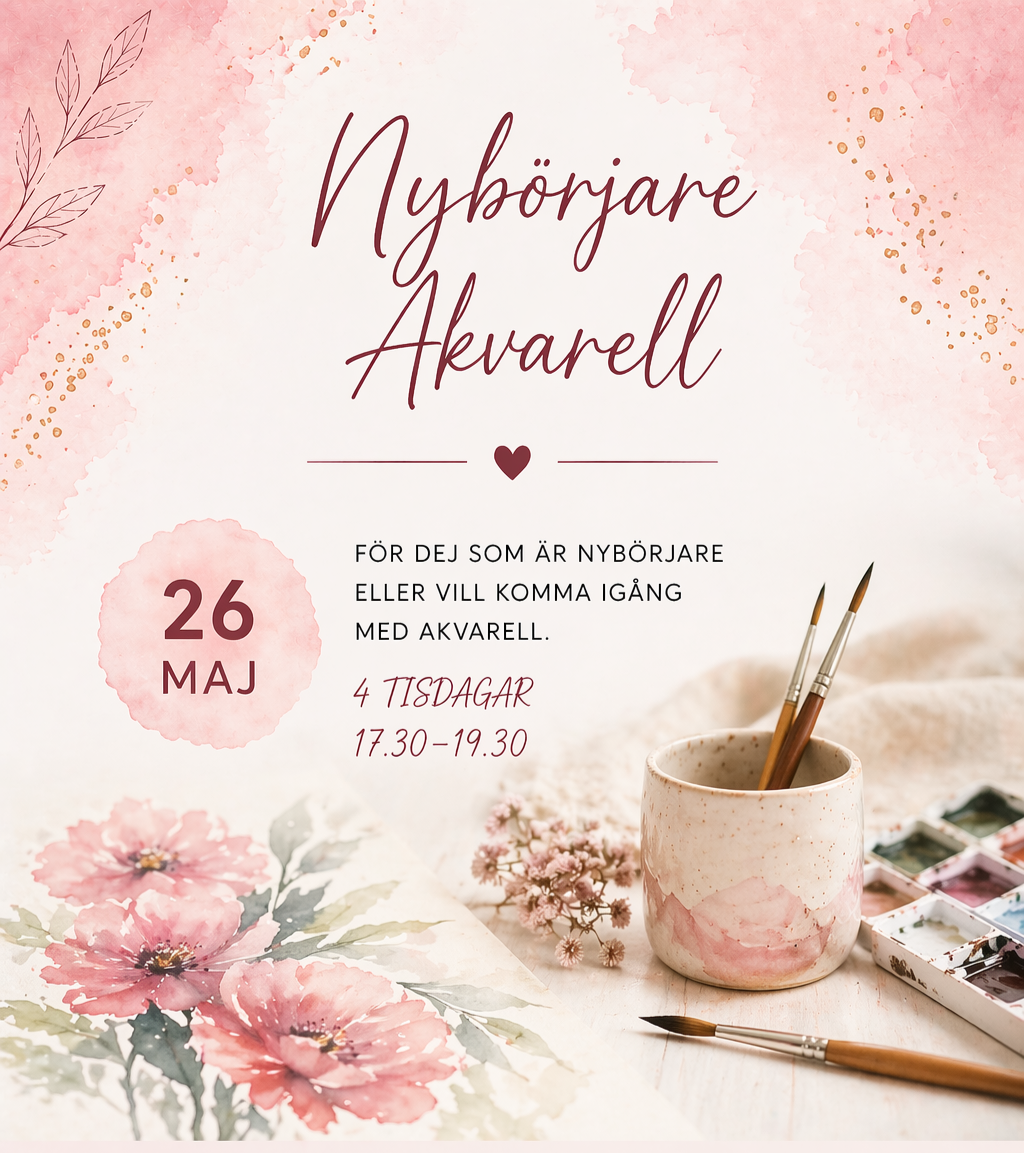 KVÄLLSKURS AKVARELL- NYBÖRJARE 4 GGR
